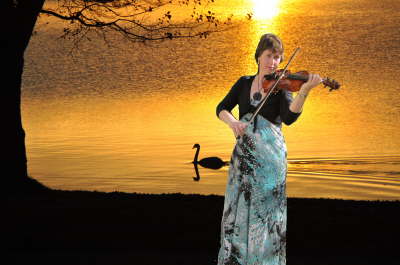 Birgit im Sonnenuntergang